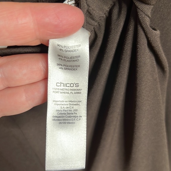 Chicos Womens Brown Pull On Wide Leg Flowy Stretch Pants Size 12 (Chico’s Sz 2) - Picture 4 of 6